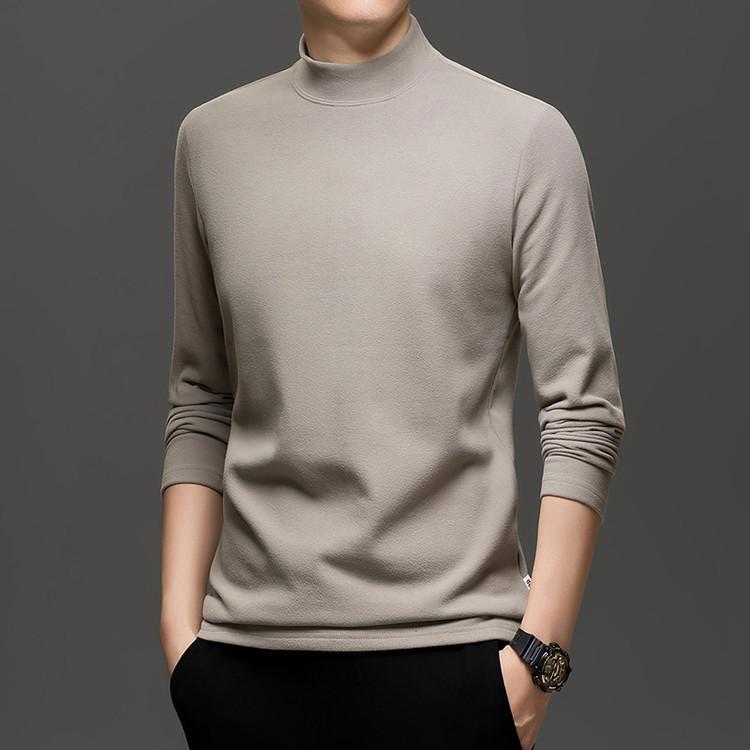 

Men s High Neck Thick Plush Hoodie for Autumn & Winter 2025 2XL темного кольору хакі