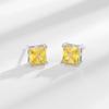 Korean Luxury Copper-Plated Zircon Square Earrings - European & American Cross-Border Piercing Studs