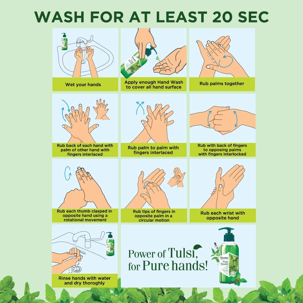 Himalaya Pure Hands Deep Cleansing Hand Wash With Tulsi And Lemon Pump 250ml Removes Grease And Odors Gentle On Skin