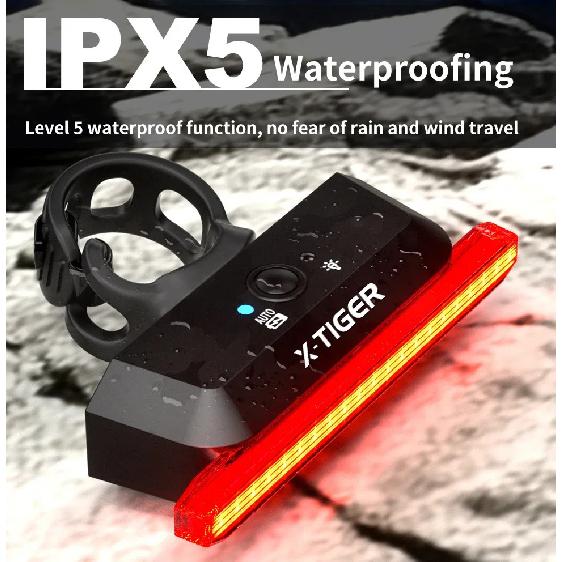 X-TIGER LED Bike Tail Light 6 Mode IPX5 Waterproof Super Bright USB Rechargeable Rear Bike Red Light Warning Bicycle Lights