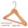Five-Star Hotel Solid Wood Wide-Shoulder Non-Slip Hangers with Anti-Slip Clips