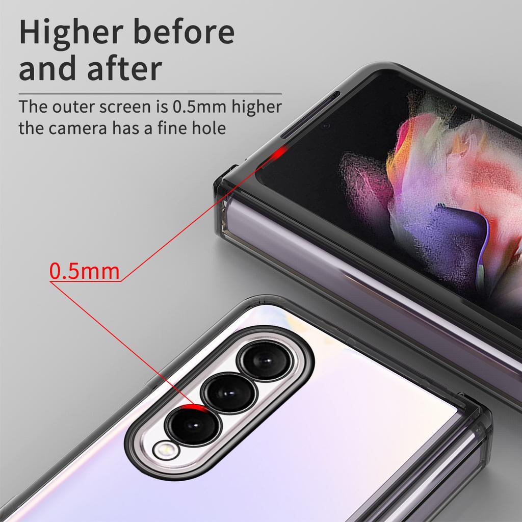 Detachable For Samsung Galaxy Z Fold 4 Case Glass Film Screen Protector Transparent Hinge Electroplate Hard Cover