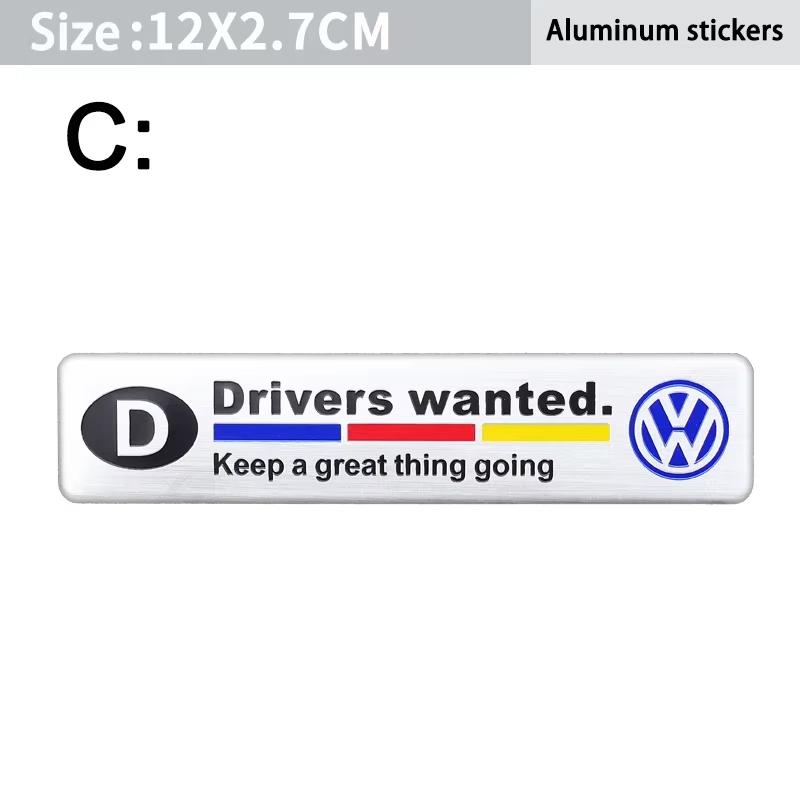 T28Volkswagen Series Aluminum Badge Car Body Stickers Decals Accessories For VW GTI Polo Golf Passat Tiguan T-ROC Arteon Jetta MK6
