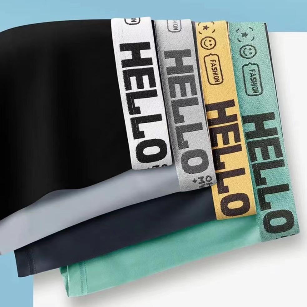 6pcs Men's Underwear Ice Silk Men's Four Cornered Pants Teenagers' Sports Plus Size Flat Cornered Pants Boxer Brief