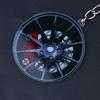 Rotatable Car Wheel Rim Keychain Clear 2D Acrylic Brake Caliper Key Ring Practical Key Accessory for Daily Commute Use