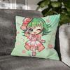 Vocaloid Gumi Megpoid Echo Cushion Cover Decorative Pillowcase Soft Short Plush Cozy Durable Sofa Home Decor Items Gift