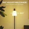 Floor Lamp with 350 degrees Rotatable Head, Modern Standing Lamp with 3000K/4000K/6500K Colour Temperatures for Living Room Bedroom Office, Black