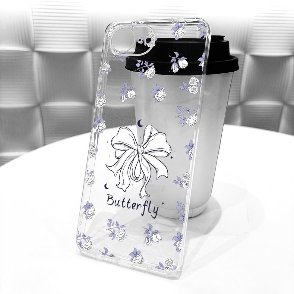 Transparent Cover For iPhone 16e Case Cute Kawaii Fashion Butterfly Funny Painted Casing A3212 A3409 A3410 A3408