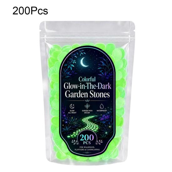 1.5cm Luminous Stones, Glow in The Dark Garden Pebbles, Outdoor Glowing Rocks, Decorative Glowing Pebbles for Pathway Patio Yard Aquarium Fish Tank