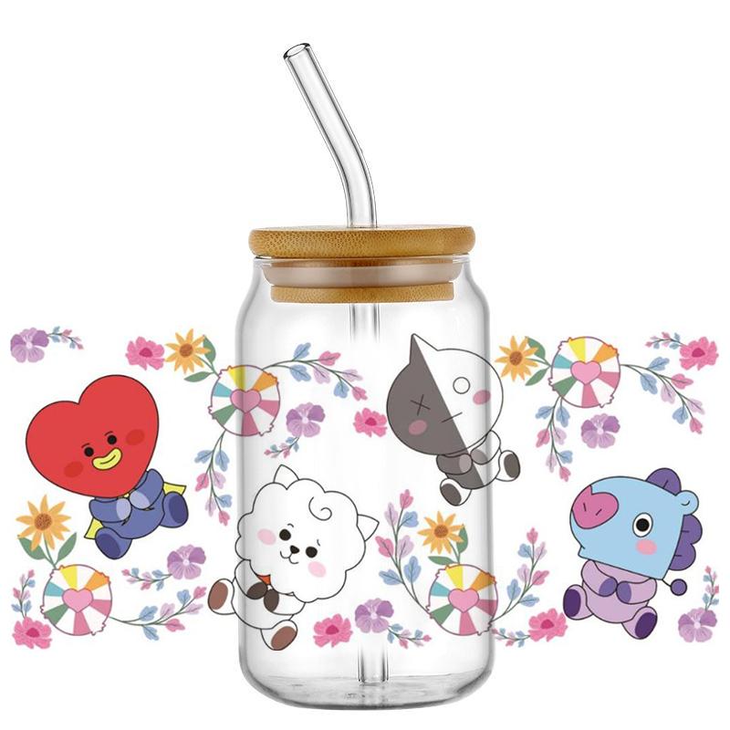 Popular Korean Oppa Groups Easy Peel Waterproof Party Diy Decals 3D Transfers Uvdtf Tumbler Stickers 16Oz Uv Dtf Cup Wraps