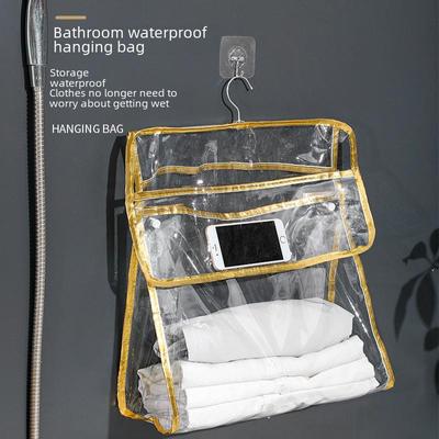 Transparent Waterproof Hanging Toiletries & Clothing Storage Bag for Bathroom or Dorm
