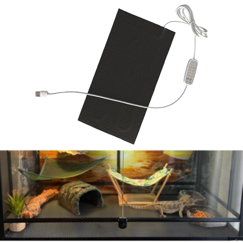 Reptile Heating Pad Warming Cushion Portable Temperature Adjustment USB Terrarium Heating Mat for Frog Small Animals Hamster