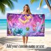 Underwater Fish Theme Quick Dry Beach Towel Custom Name Text Print Large Sand Resistant Towel Beach Vacation