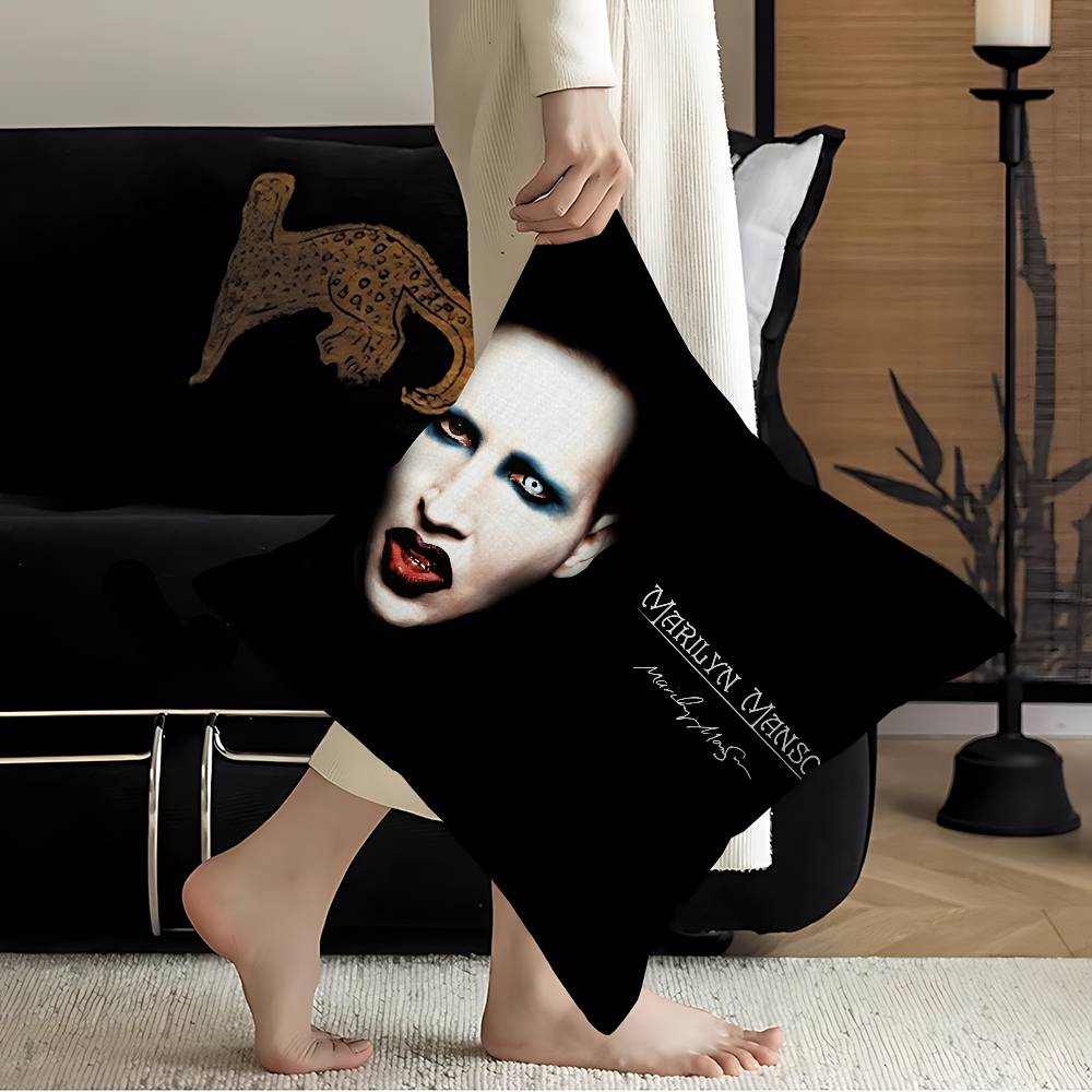 Classic Rock Band MMarilyn MManson Pillow Gift Home Office Decoration Bedroom Sofa Car Cushion Cover Case 45x45