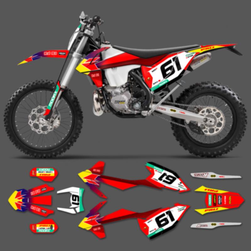 PowerZone Custom Team Graphics Backgrounds Decals Stickers Kit For KTM SX SXF MX 16-18  EXC XCW Enduro 17-19 125 to 500cc 119
