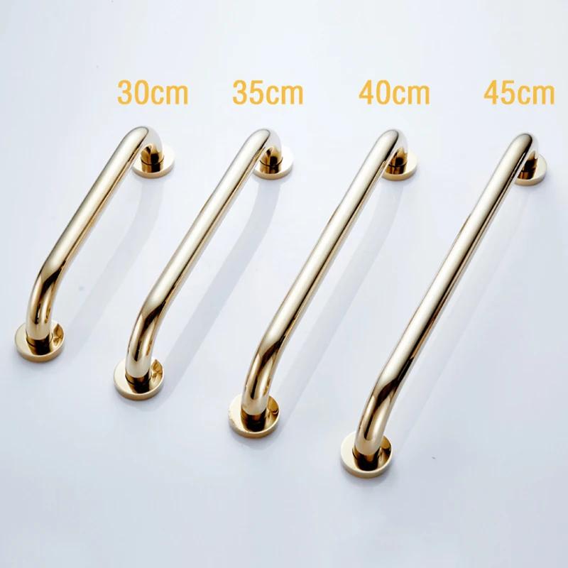 30/40/50Cm Bathroom Tub Toilet Handrail Brass Gold Finish Grab Bar Shower Safety Support Handle Towel Rack