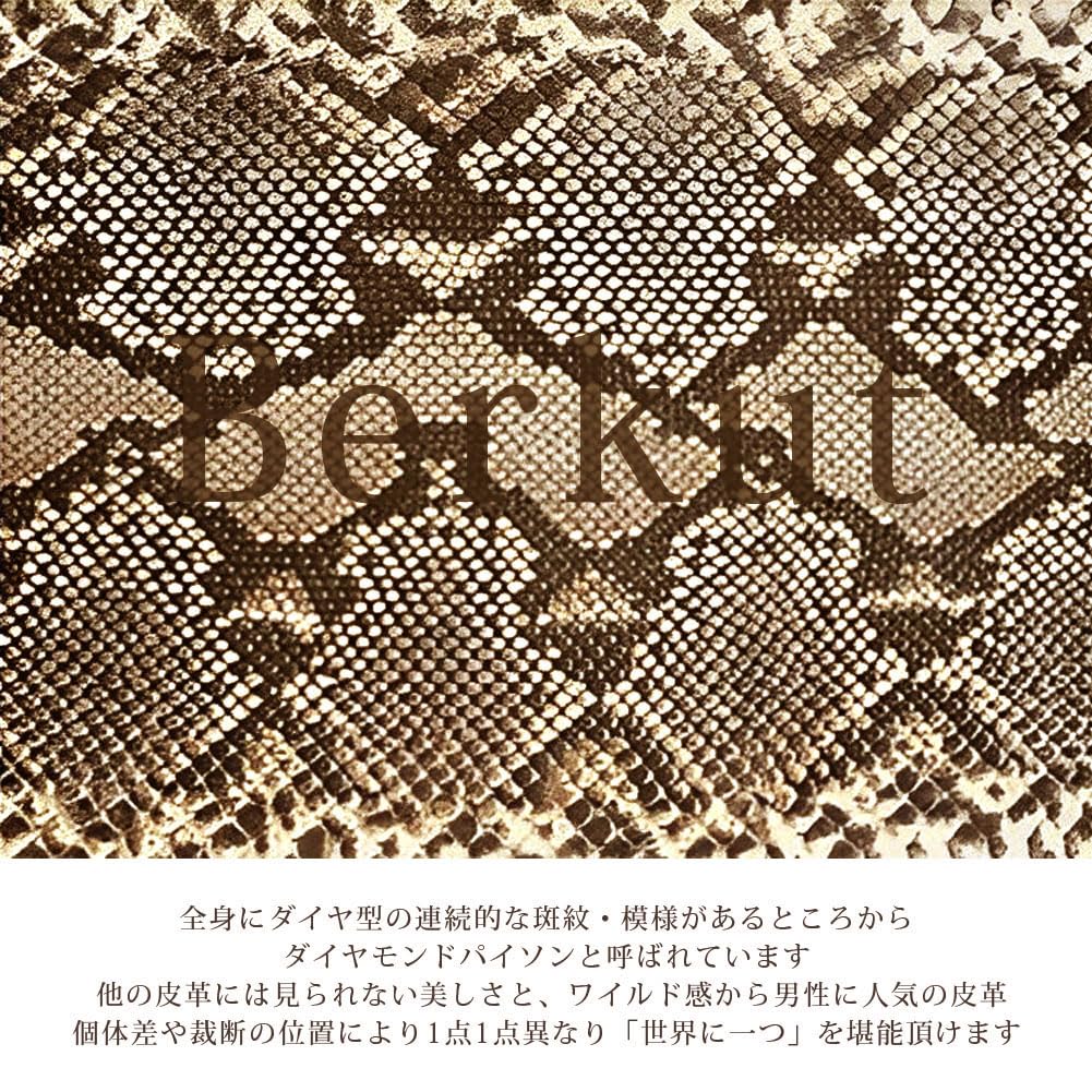 Bercute Python Diamond Python Genuine Leather Snakeskin Long Wallet for Men and Women, Round Zipper Closure, Large Capacity, Multifunctional, Slim,