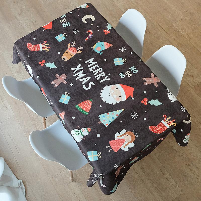 Novoroční dárek Vánoční série Vodotěsný Běžný ubrus na stůl Zesílený Obdélníkový Ubrus na jídelní stůl Ubrus na konferenční stolek