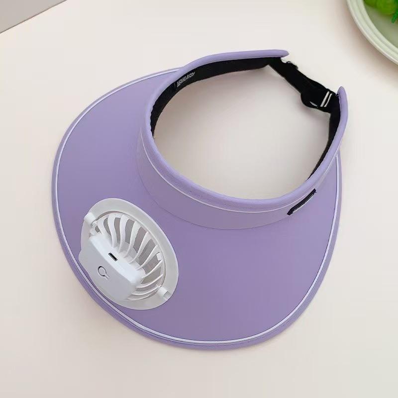 Wide Brim Outdoor Summer Sun Protection Hat with USB Fan Cooling Cap for Hiking Camping