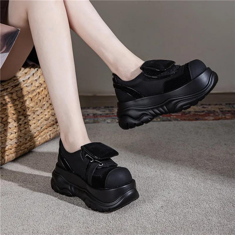 Fashion 8CM Microfiber Leather Spring Autumn Flats Slipper Women Platform Wedge Flats Shoes Flats Pumps Hot Brand Round Toe Casual Shoes