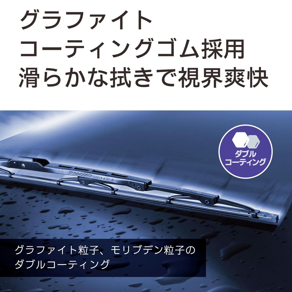 PIAA WDR525F Wiper Replacement Rubber [Super Graphite] Graphite Coated Rubber, 1 Piece, One Size