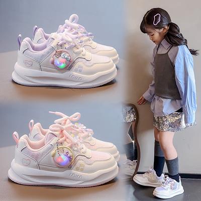 Mädchen Board Schuhe 2025 Herbst neue kleine weiße Schuhe Mädchen leichte Schuhe Sportschuhe Kinder weichsohlige rutschfeste Freizeitschuhe