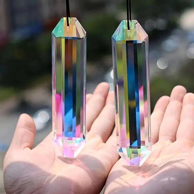 2 Pcs Sun Catcher Window Prism Pendant, Crystal Rainbow Manufacturing Garden Hanging Ornament, Home, Garden Art Decoration