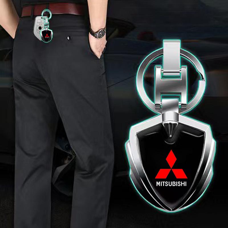 Car Accessories 3D Metal Key Rings Car Logo Emblems Keychain For Mitsubishi ASX Lancer Pajero Outlander L200 EVO Lancer EX
