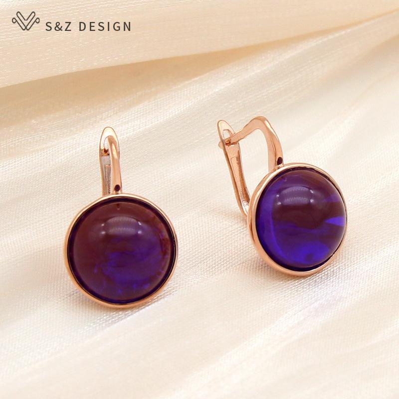 Fashion Simple Round Drop Earrings For Women Girl Wedding Party Stylish Classic Anti-allergy Jewelry Gift