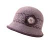 Wool Basin Hat Women's Autumn and Winter Rabbit Hair Blended Velvet Elegant Flower Mother Hat Elderly Warm Knitted Hat