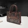 Women's Leopard Print PU Leather Shoulder Bags Casual Handbag Top Handle Purse for Shopping and Travel Commuter Bag