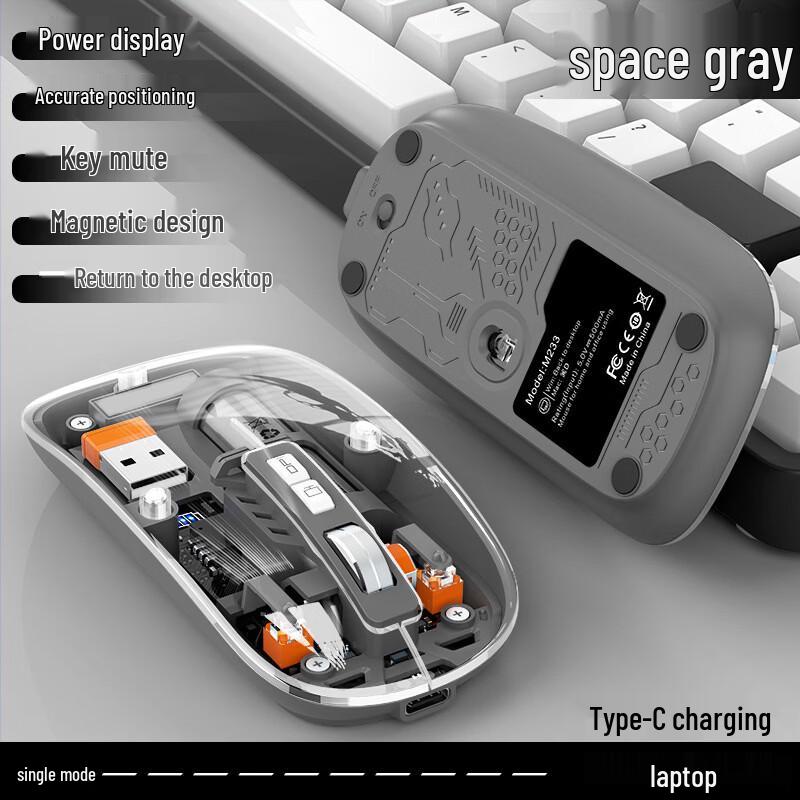 

OLOEY M233 Transparent Crystal Magnetic Wireless Bluetooth Mouse