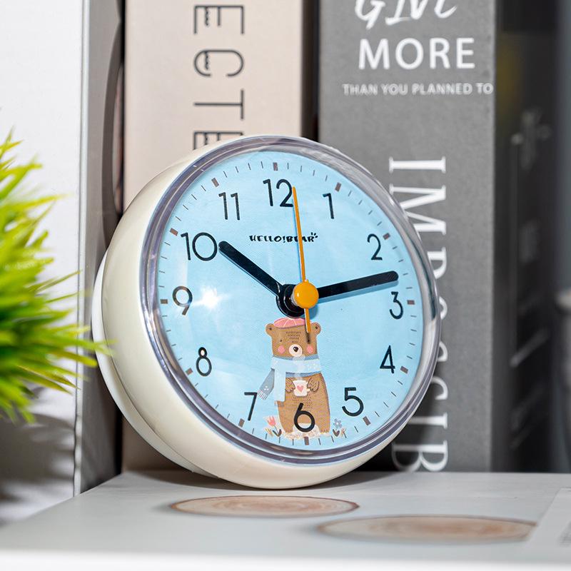 Mini Anti-Fog Suction Cup Wall Clock - Waterproof Quartz Clock for Bathroom and Kitchen, 7cm
