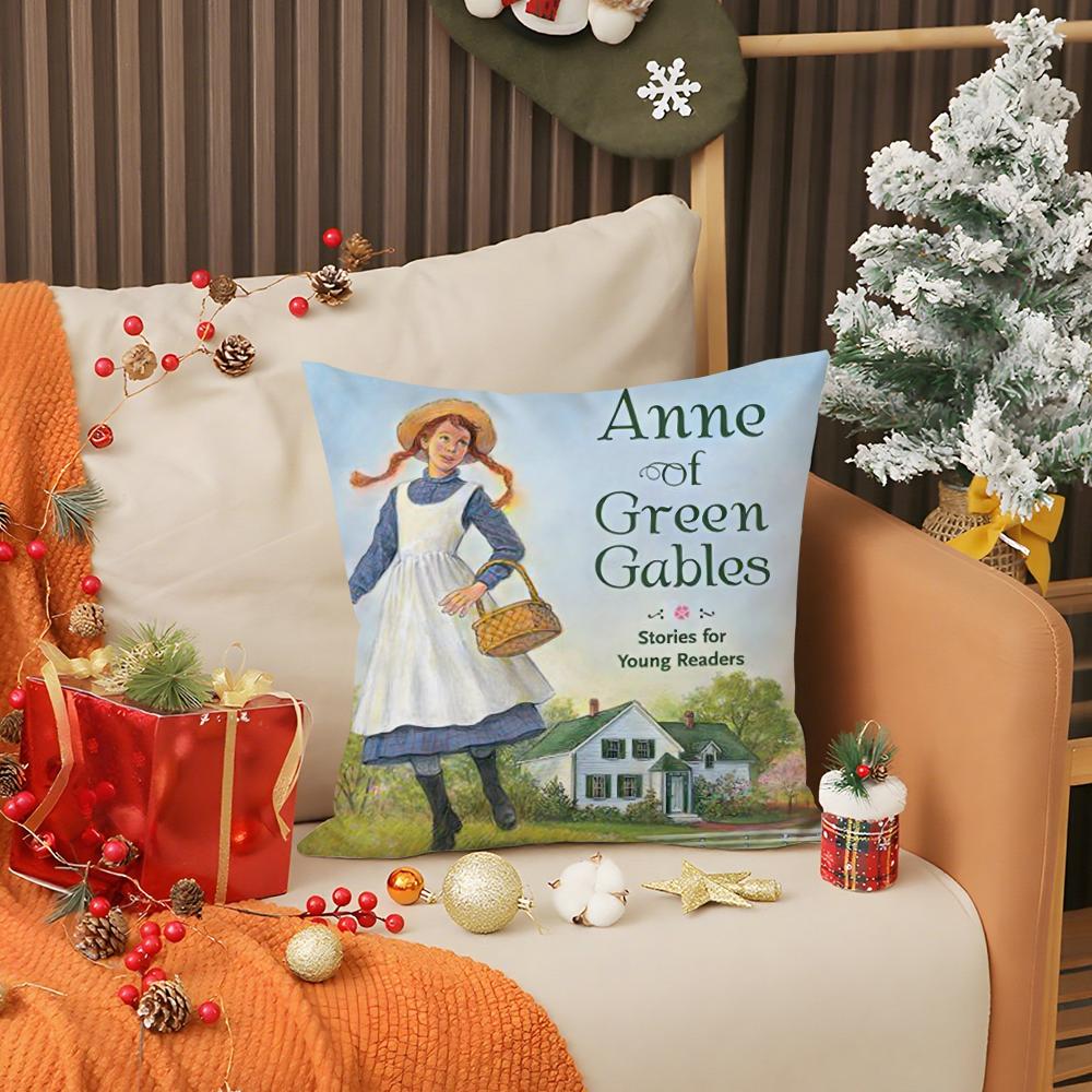 A-Anne of Green Gables Pillow Case Living Room Sofa Decorative Cushion Cover Simple Household Light Luxury Printed Pillow