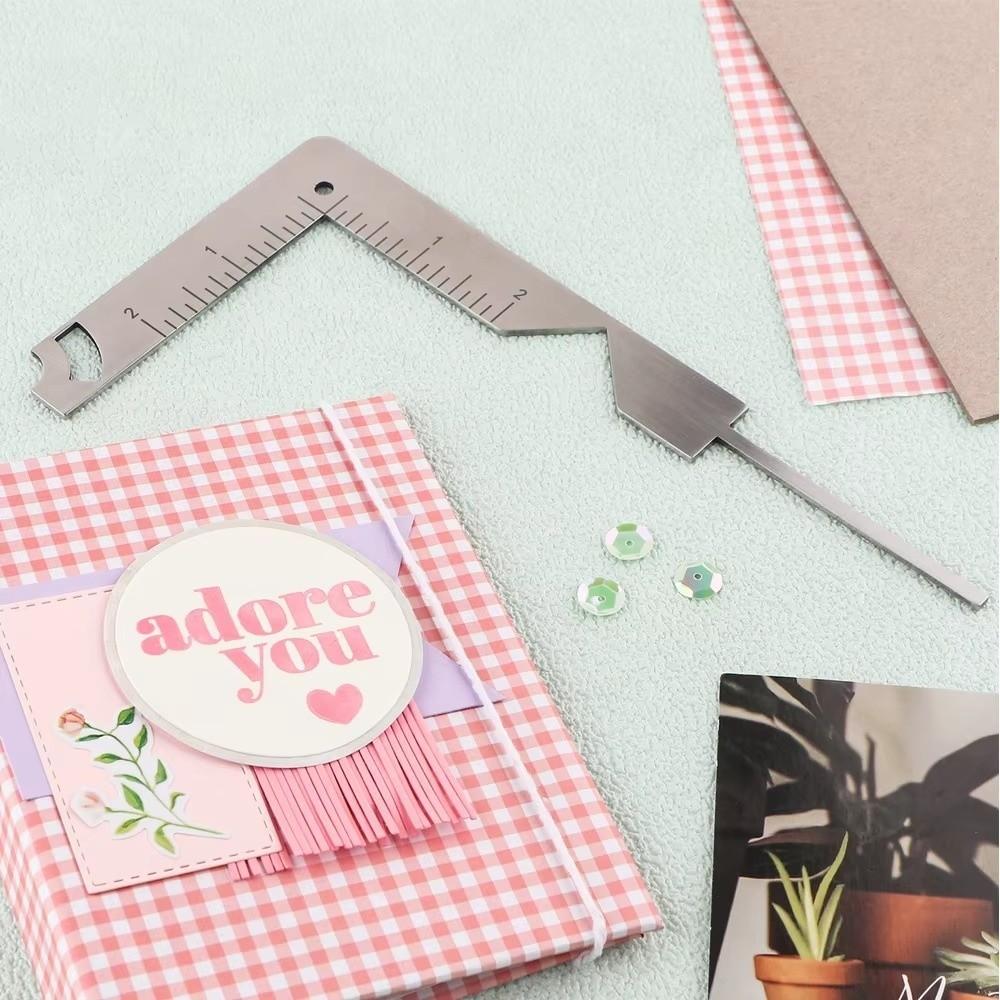 Stainless Steel Book Cover Positioning Ruler Multi-Function Gauge Ruler New Book Cover Guide