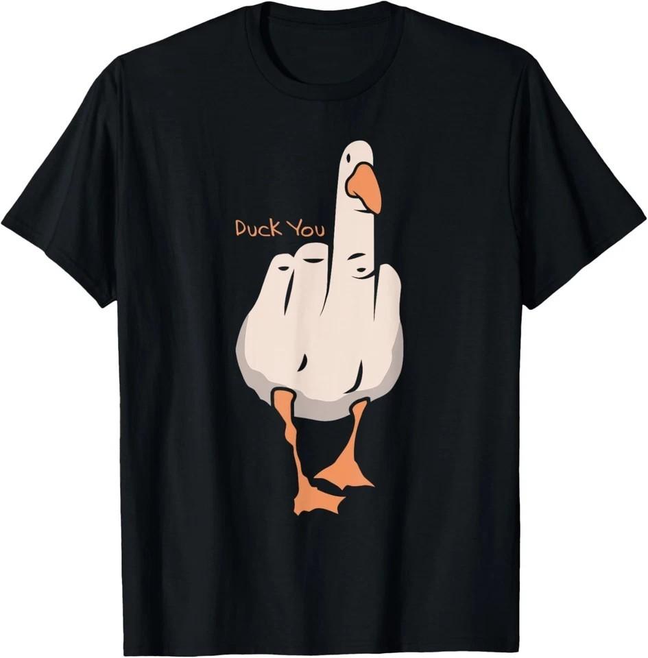Duck You Funny Goose Middle Finger Cartoon Meme Poster