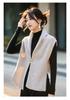 Women's Thickened Wool Knit V-neck Cardigan Vest - Pure Wool, Loose Outerwear Sweater for Autumn/Winter