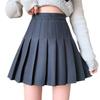 High-Waist A-Line Pleated Wool Skirt - Women's Autumn/Winter, Slim Fit, Plus Size, Korean Style, Short/Midi Length.
