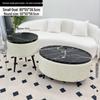 Stylish Compact Storage Combo: Round Coffee Table & Sofa Side Table Set