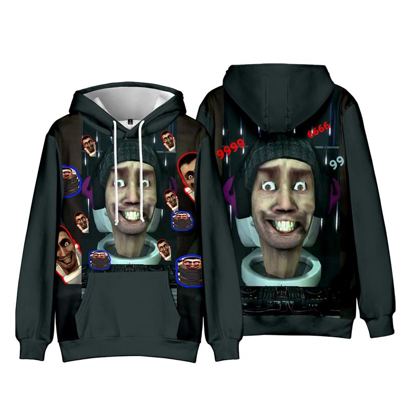 HOT Fashion for Fans of Game Skibidi Toilet Costume Cartoon Printed Casual Hoodies Outdoor Sport Cosplay Pullovers