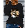 Christmas Pattern Printed Long Sleeve T-Shirt for Autumn And Winter