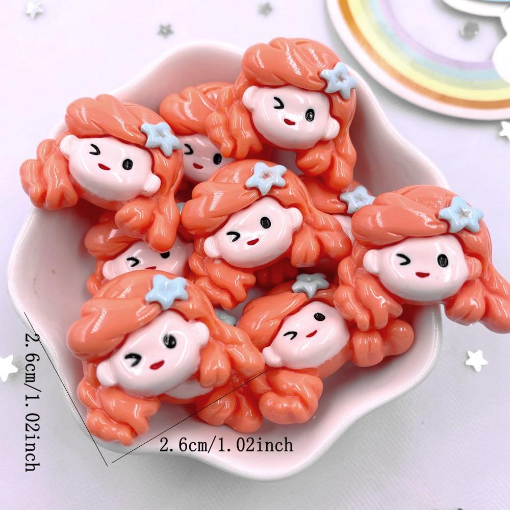 Resin Colorful Kawaii Sister Princess Flat Back Cartoons Figurines 10PCS Scrapbooks DIY Phone Decor Bow Accessories Crafts OM428