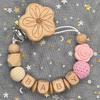 Custom Personalized Name Handmade Pacifier Clip Holder Cartoon Silicone Dinosaur Pacifier Chain Baby Teether Teething Chain Gift