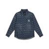 MLB New York Yankees Serie Floreale Stampa Integrale Denim Manica Lunga Camicia Unisex Blu 31WSN3041-50U