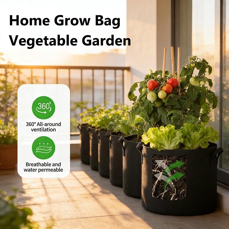 Plant Seedling Bags Non-Woven Fabric Growth Bags Durable Grow Bag Gardening Supplies Vegetable Garden Accessories