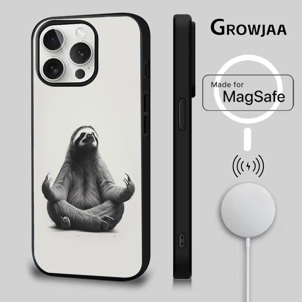 

Cute Animal Sloth Phone Case For iPhone 16e,16,15,14,13,12,11,Plus,Pro,Max,Mini Magsafe Magnetic Wireless Charging iPhone12PRO