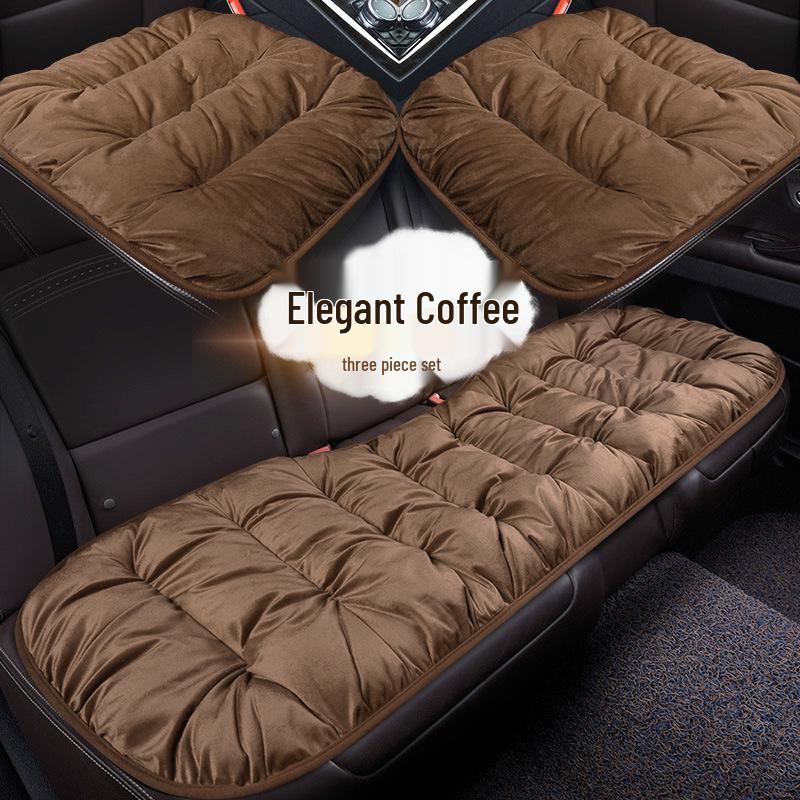 Velvet Car Lumbar Support Cushion Set: Thickened, Warm & Comfortable for Autumn/Winter