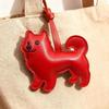 Schattige PU Lederen Sleutelhanger, Samojeed Hond Tasbedel Voor Portemonnee, Handgemaakte Dier Hanger, Cadeau Voor Vrouwen/Perfecte Tas Accessoire