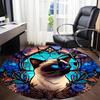 1pc StainedGlass Cat Office Round Area Rug, Under Office Chairs Bedroom Living Room Home Decor, Room Deco, Available in Various Sizes L1024338