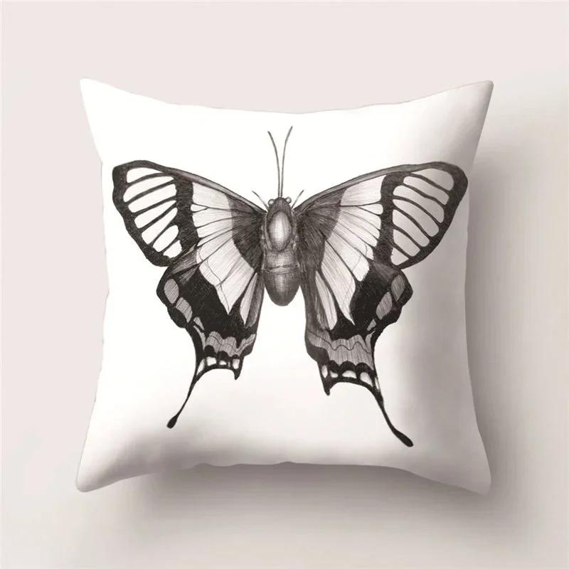 Dekorativní domácí polštáře Retro motýl Měkký povlak na polštář pro obývací pokoj Na pohovku Povlak na polštář x Polštář 89P
